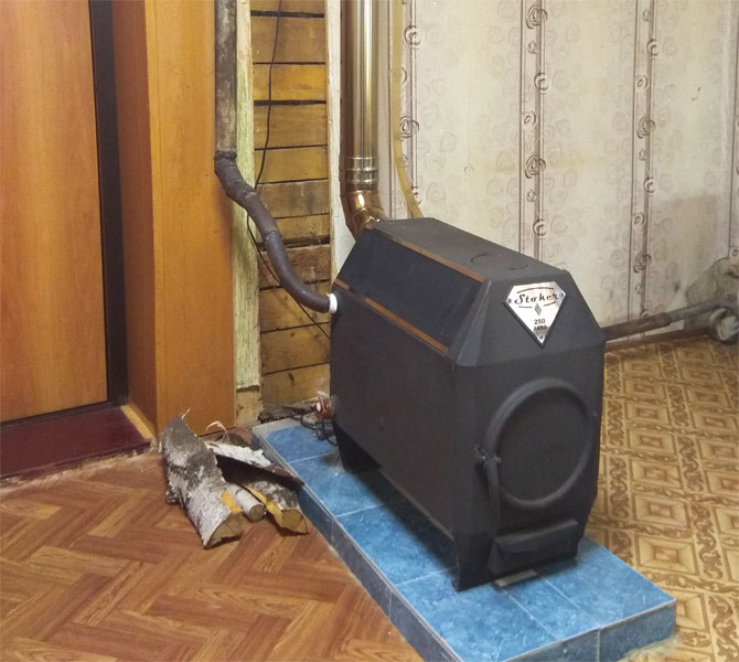 Отопительная печь Ермак Stocker с водяным контуром в доме