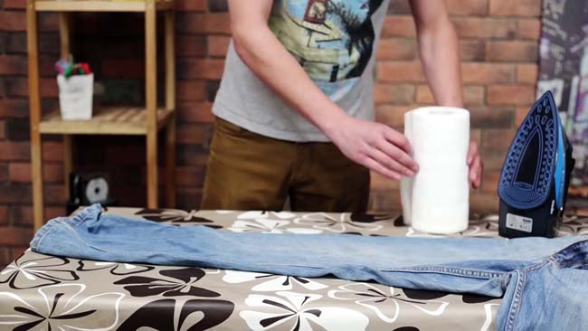 воск на джинсах