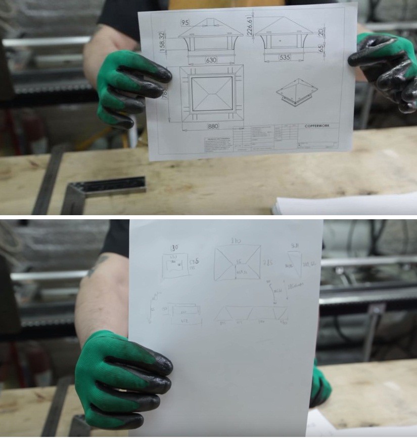 Чертеж можно сделать на компьютере или нарисовать от руки