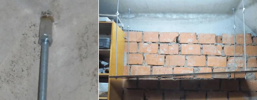 Крепление шпилек и полки