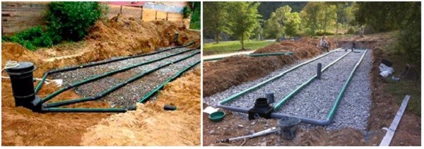 Варианты дренажного поля