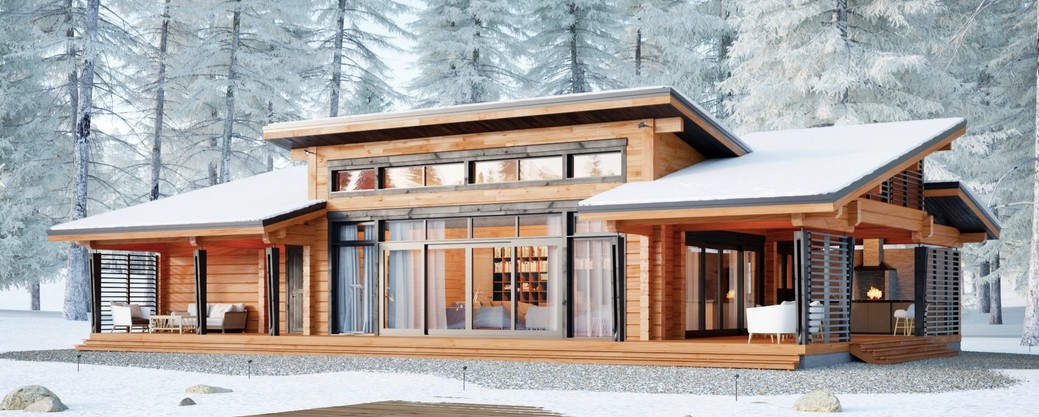 Финский дом с панорамными окнами