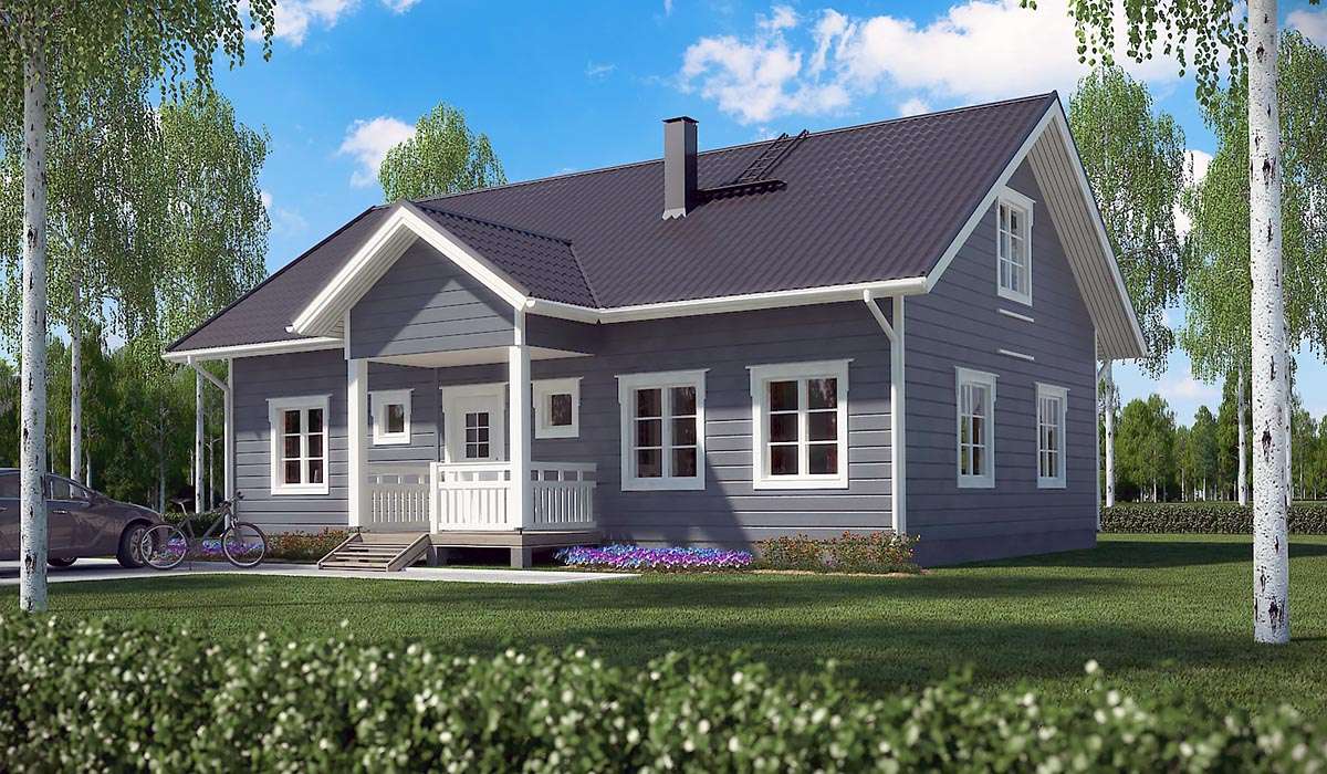 Финский проект дома с мансардой