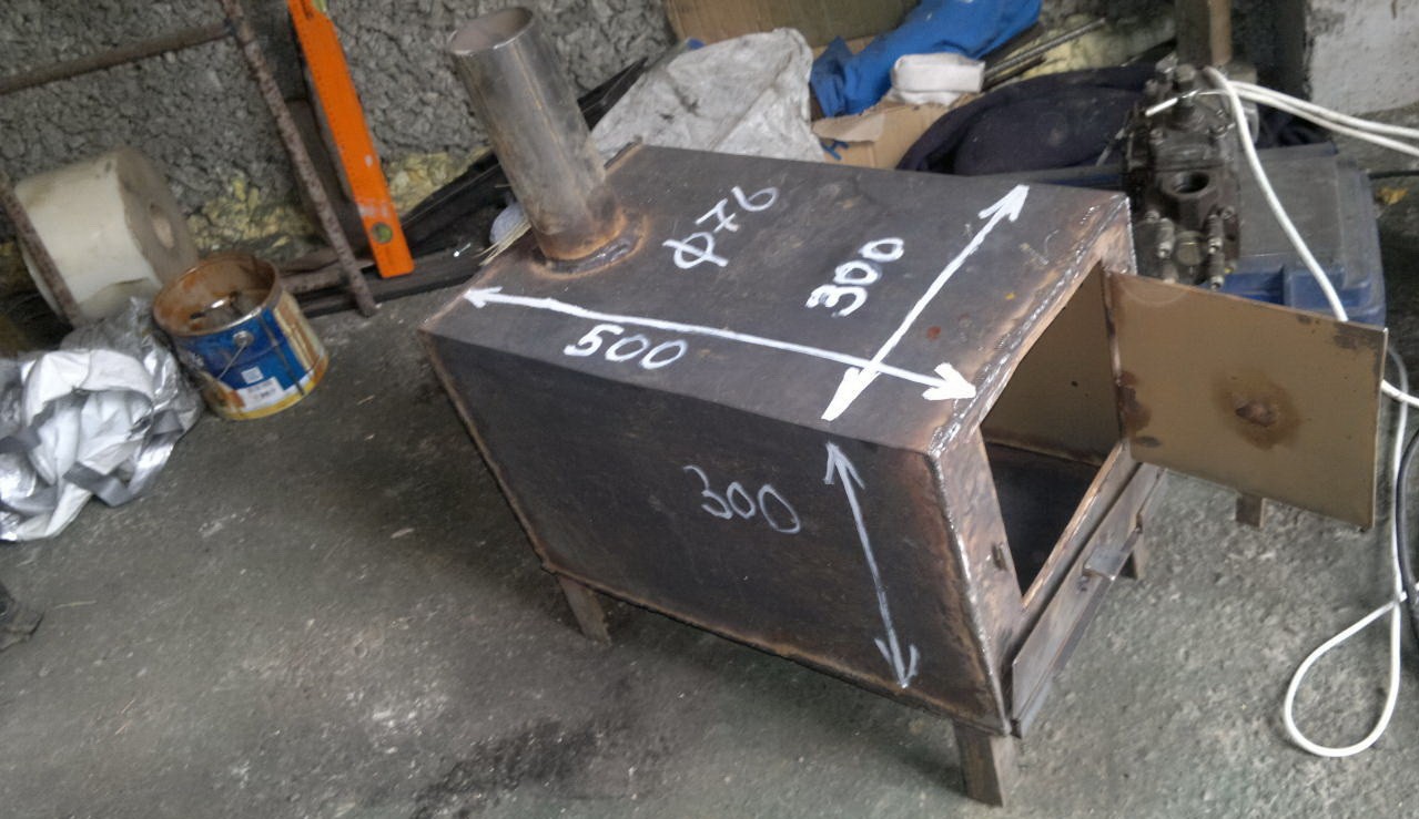 Пример буржуйки с размерами