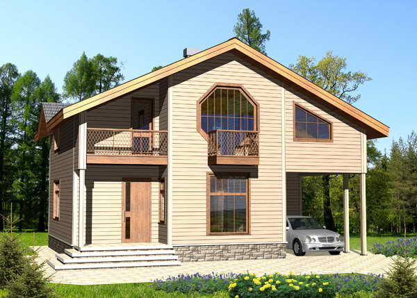 Проект дома из бруса 8х10