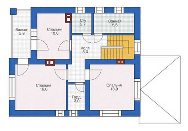 Проект кирпичного дома площадью 146.9 м2