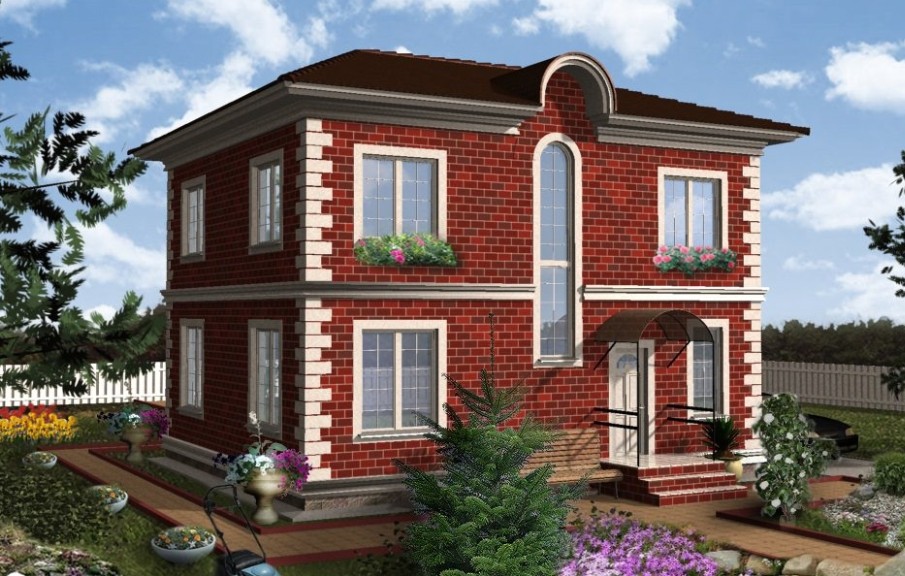 Проект коттеджа с эркером