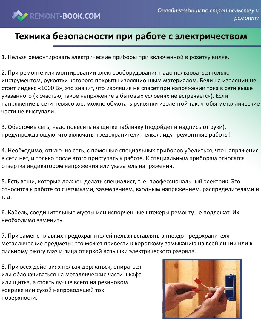 Техника безопасности при работе с электричеством