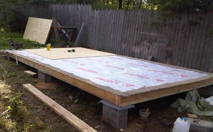 Столбчатый фундамент из блоков с деревянным ростверком