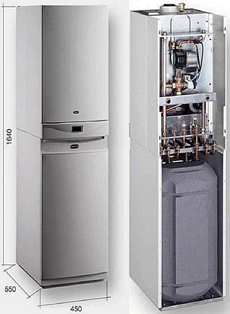 Газовый котел «Baxi Luna-3 Comb»с бойлером косвенного нагрева – модель собрана на базе типового настенного агрегата.